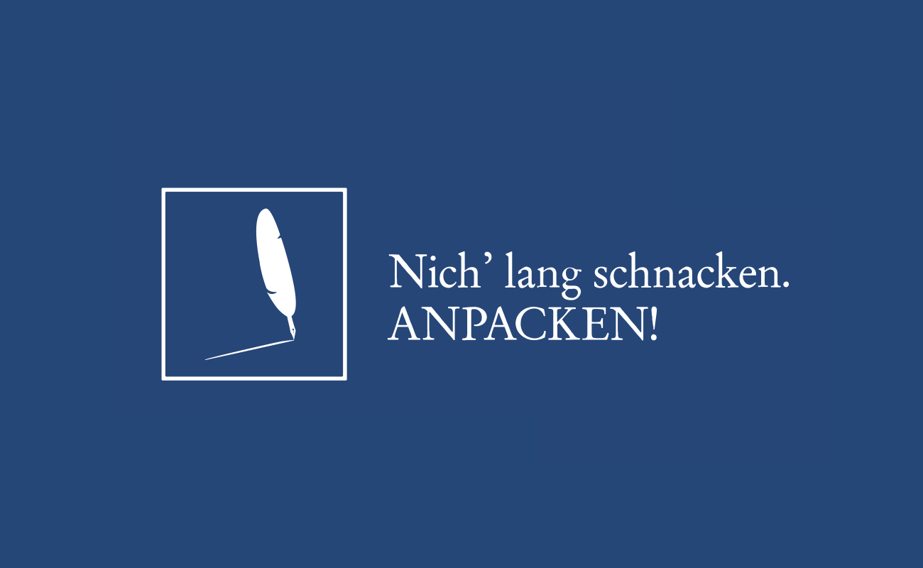 Das Anpacken.org Logo auf blauem Hintergrund